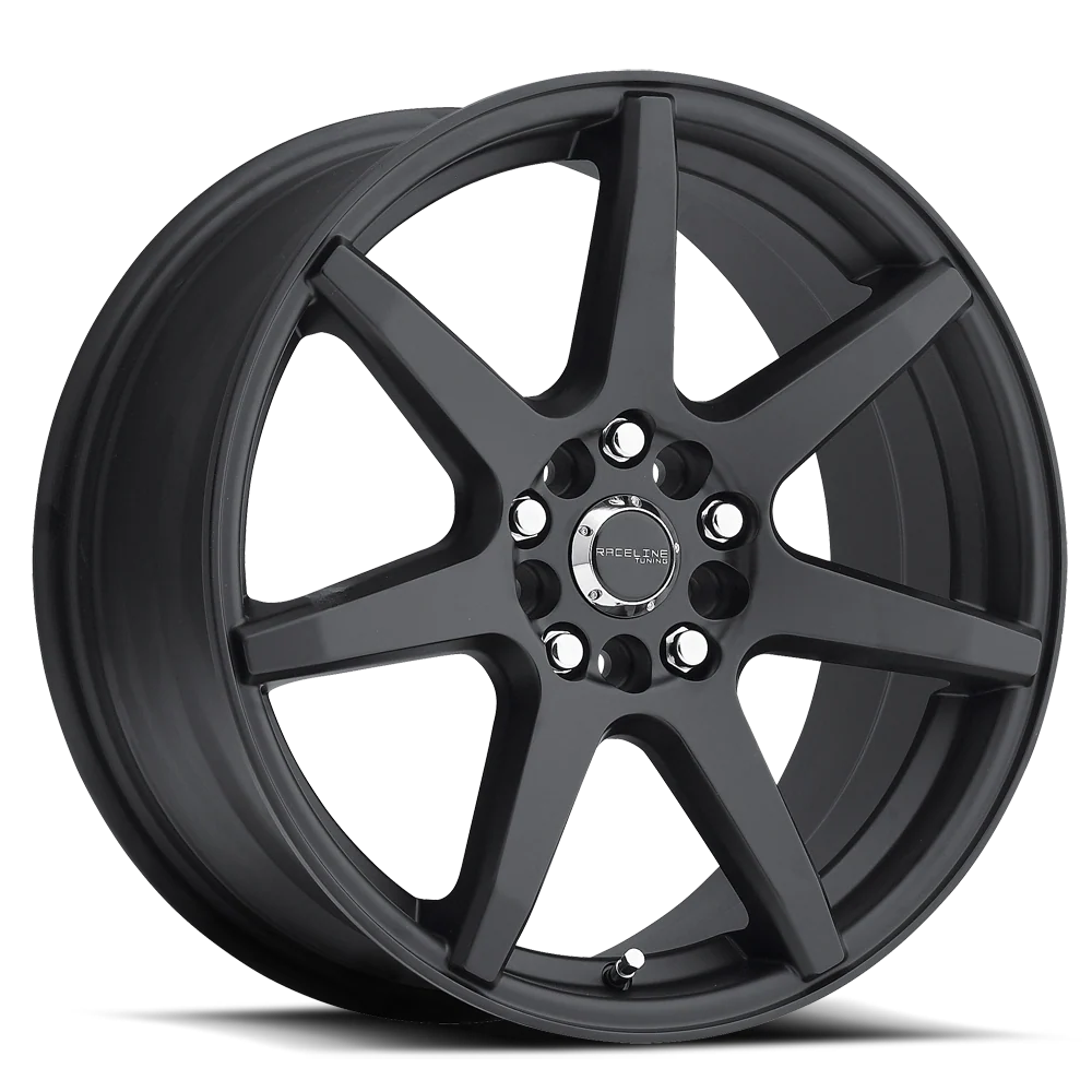 Raceline Aluminum Wheels 16x7 Evo 131B Satin Black 7 Spoke 40 Offset 5 on 110/5 on 115 Bolt Pattern 72.62 Bore