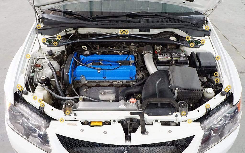 Stage 1 Titanium Hardware Engine Bay Kit - Mitsubishi Evo IX - Image 2