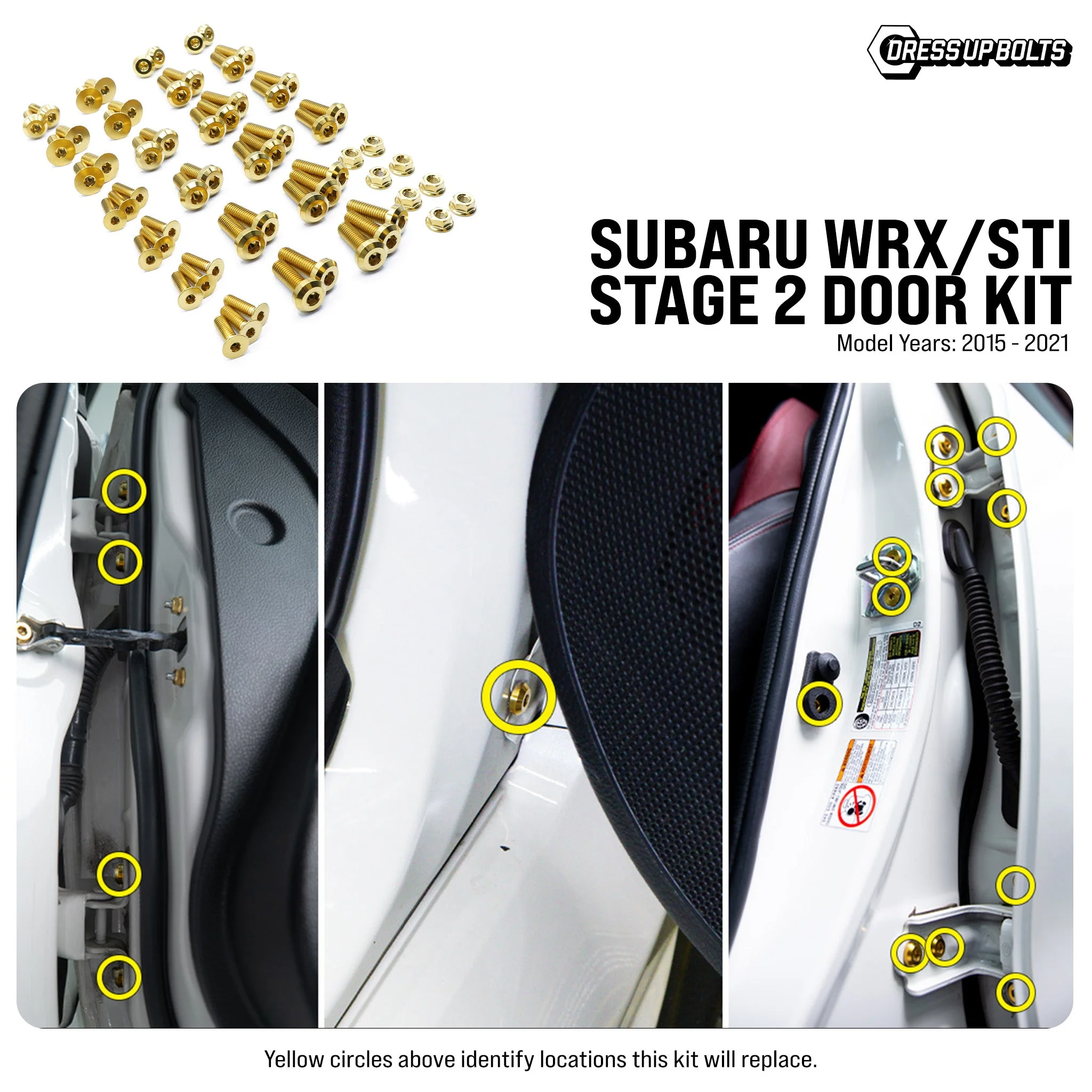 Stage 2 Titanium Hardware Door Kit - Subaru WRX/STI (2015-2021) - Image 2