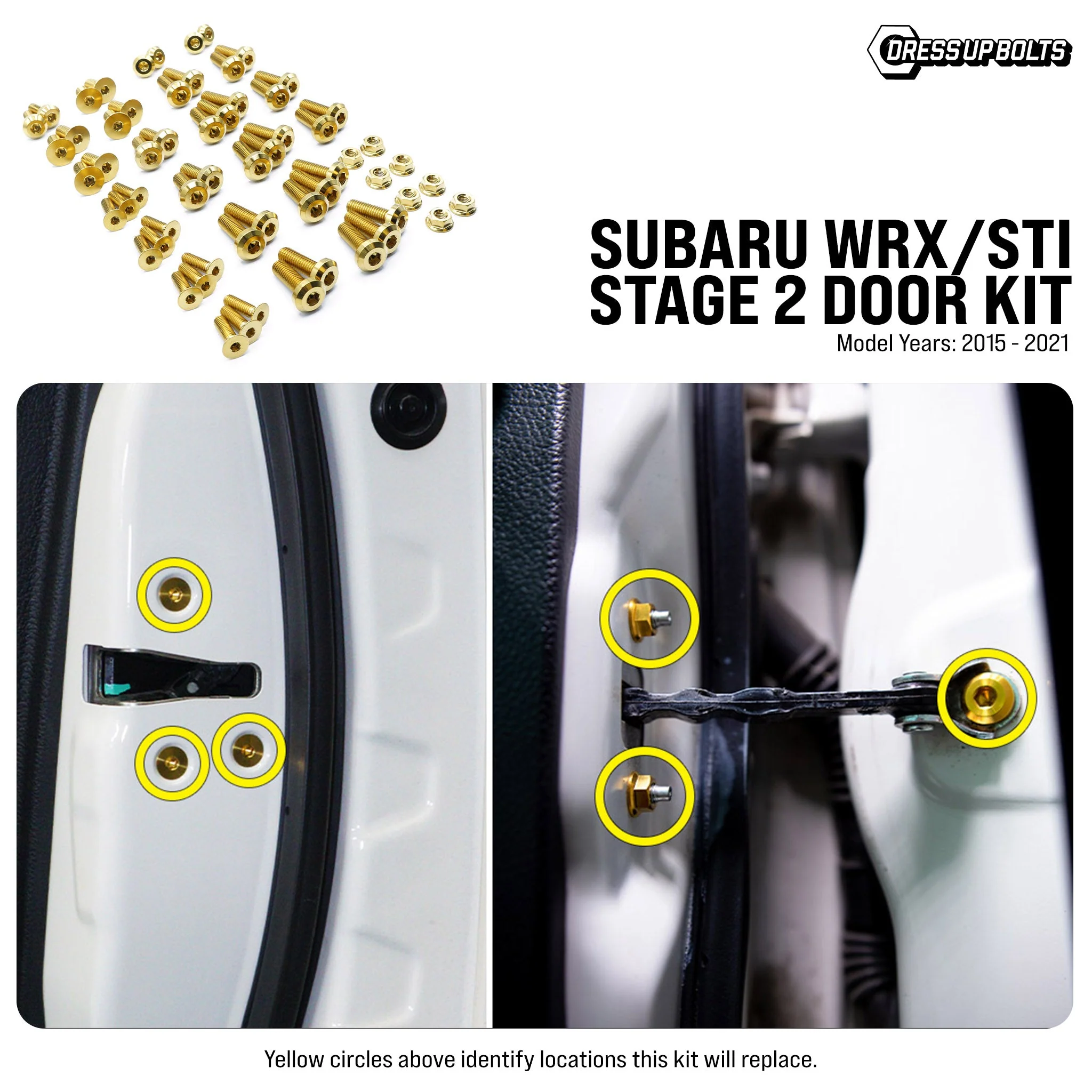 Stage 2 Titanium Hardware Door Kit - Subaru WRX/STI (2015-2021) - Image 3