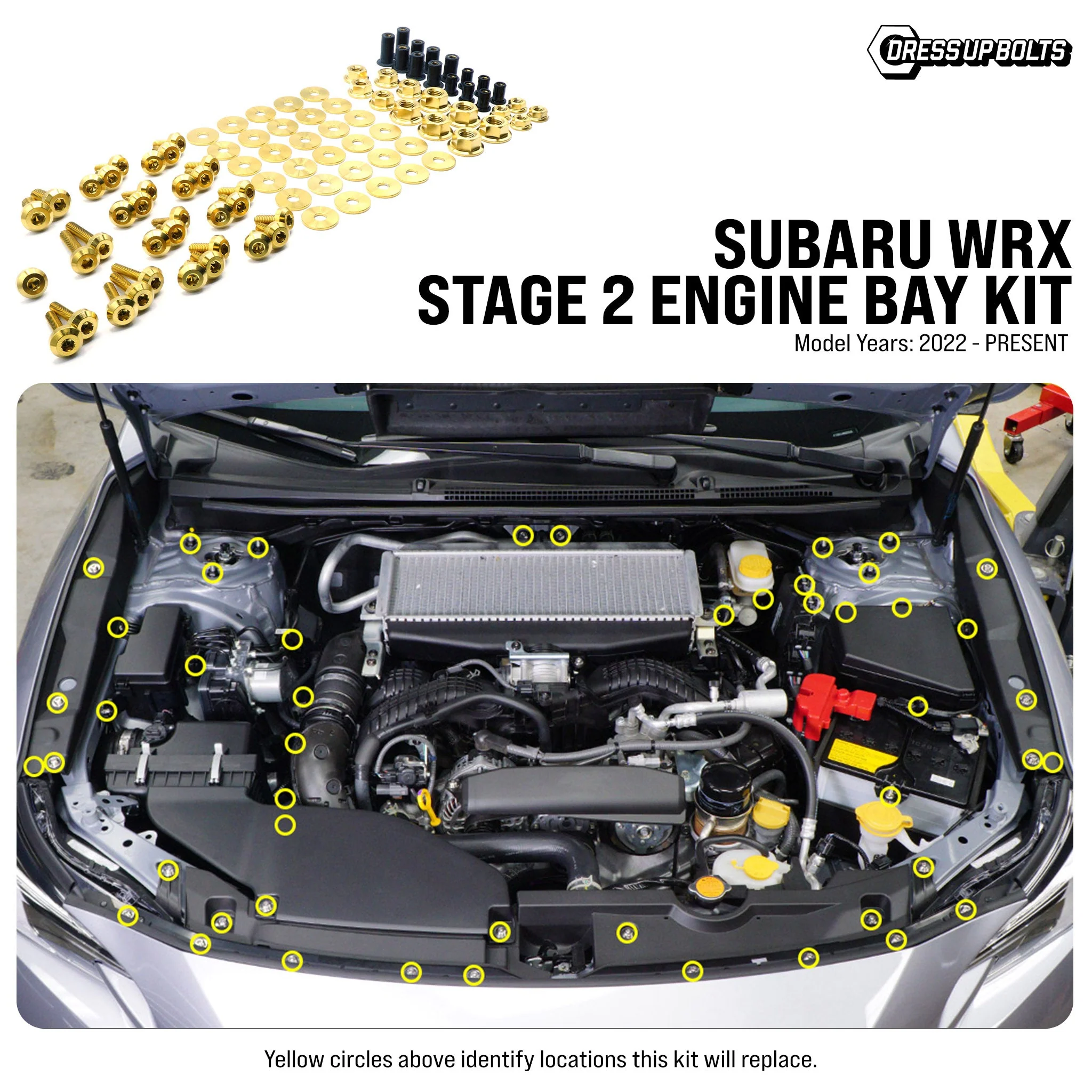Stage 2 Titanium Hardware Engine Bay Kit - Subaru WRX (2022+) - Image 2