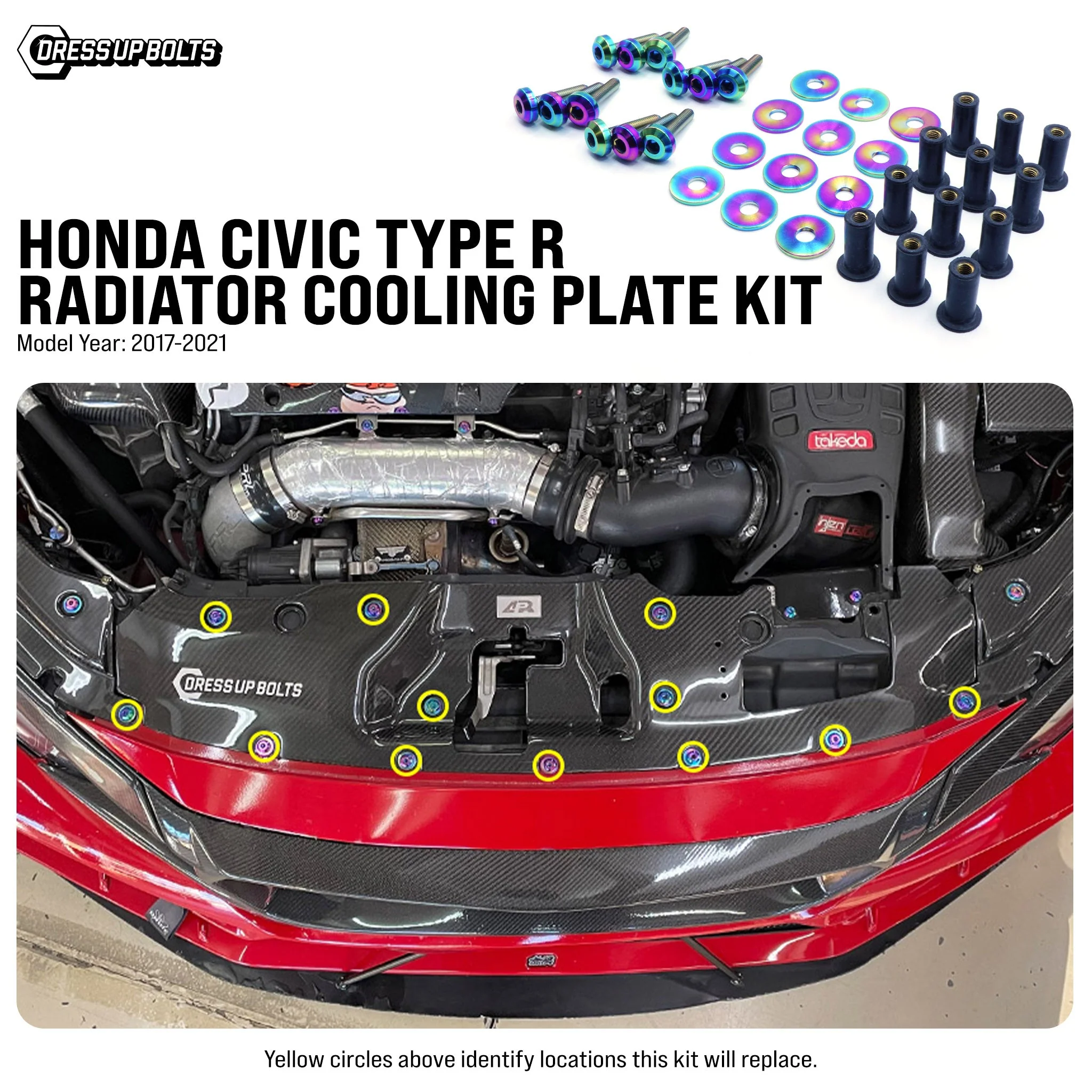 Titanium Hardware Cooling Plate Kit - Honda Civic Type R (2017-2021) - Image 2