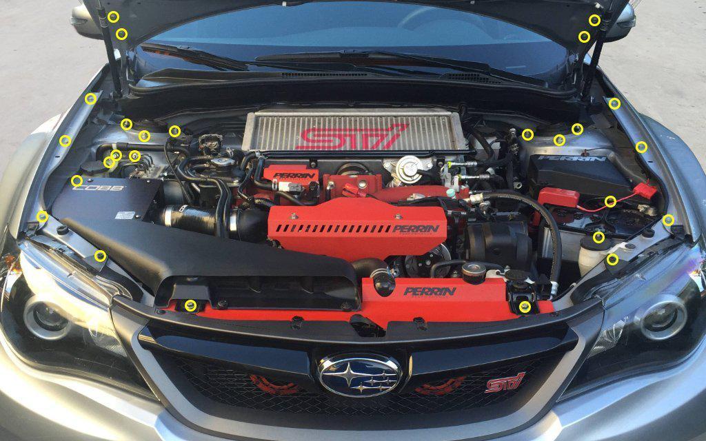 Titanium Hardware Engine Bay Kit - Subaru WRX/STI (2008-2014) - Image 2