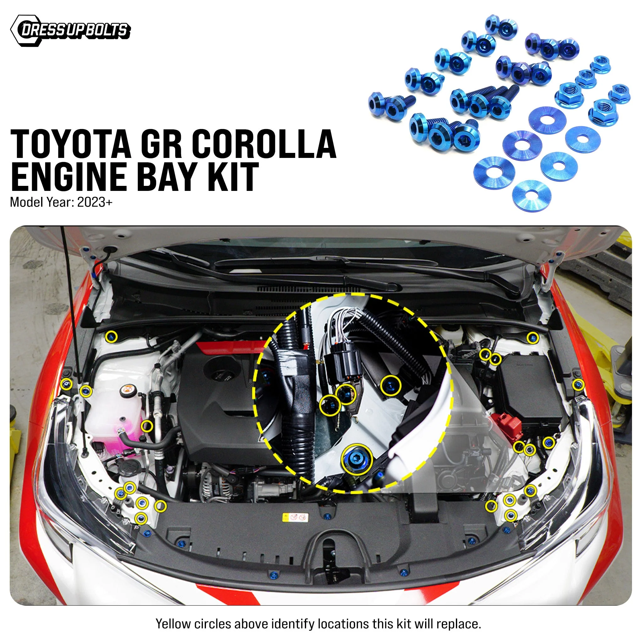 Titanium Hardware Engine Bay Kit - Toyota GR Corolla (2023+) - Image 2