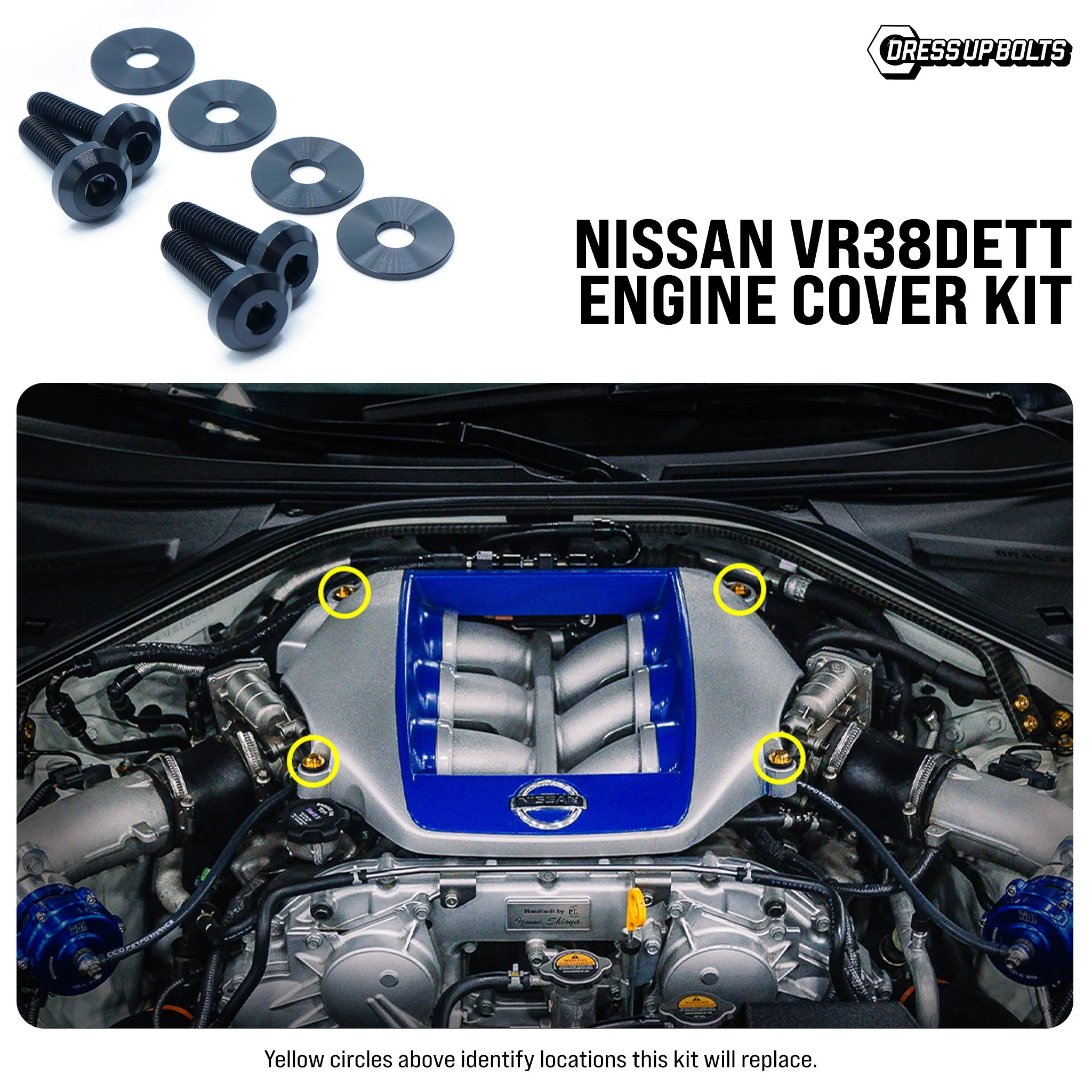 Titanium Hardware Engine Cover Kit - Nissan VR38DETT Engine - Image 2
