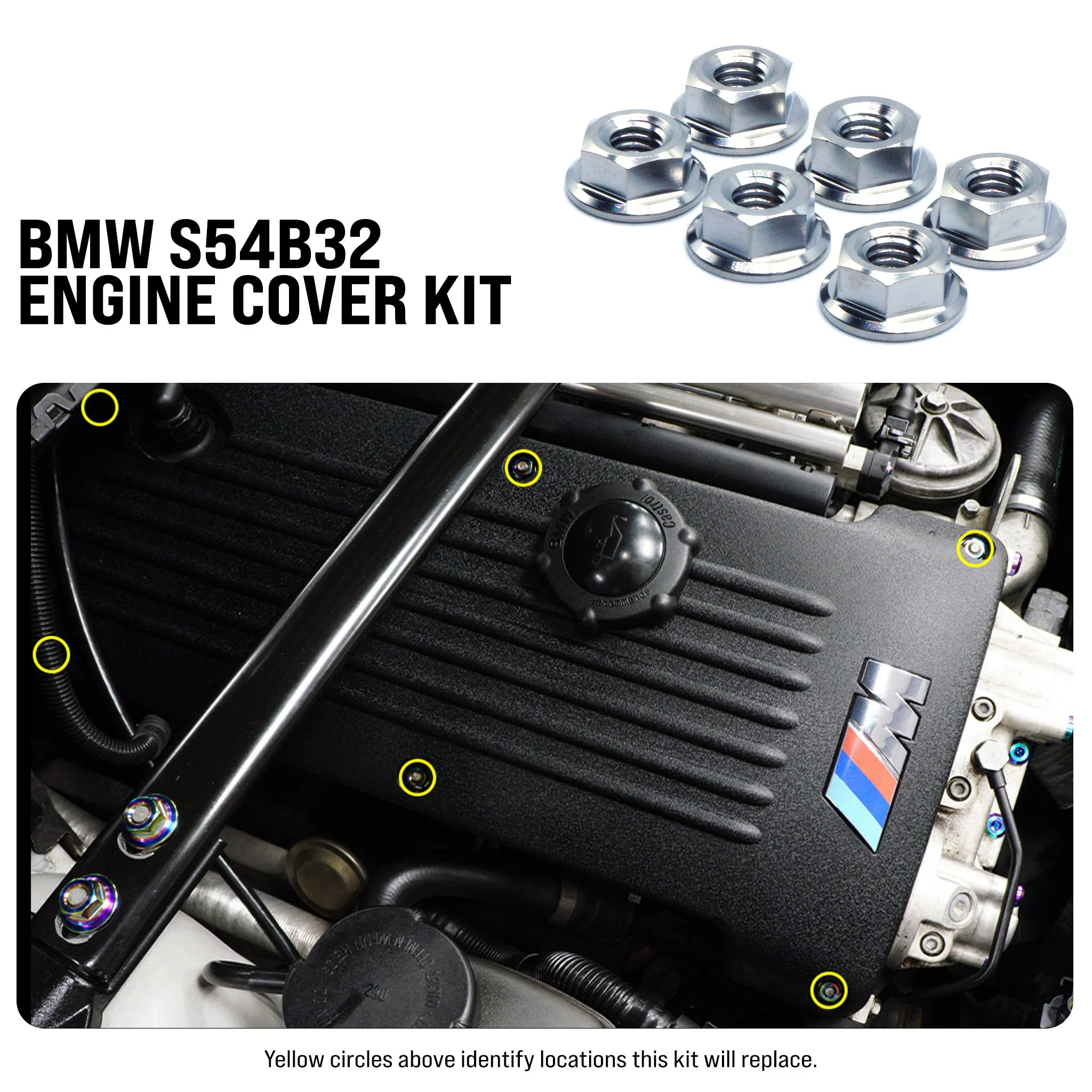 Titanium Hardware Engine Cover Kit - S54B32 Engine - Image 2