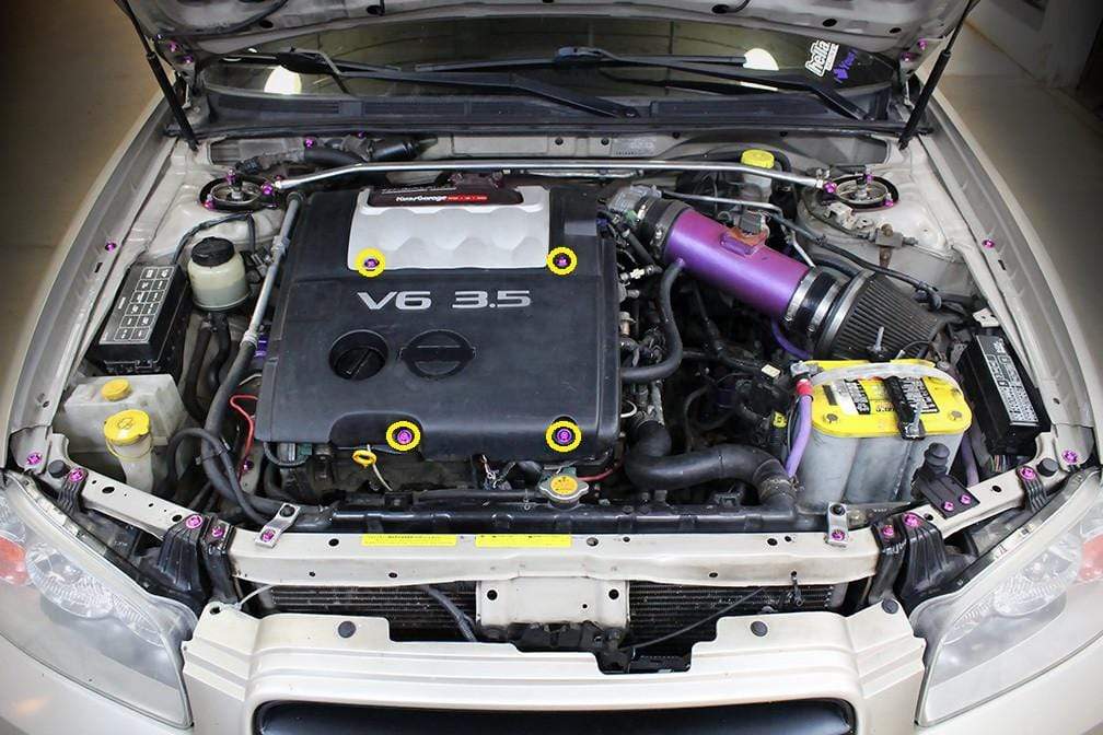 Titanium Hardware Engine Cover Kit - VQ35DE Maxima Engine - Image 8