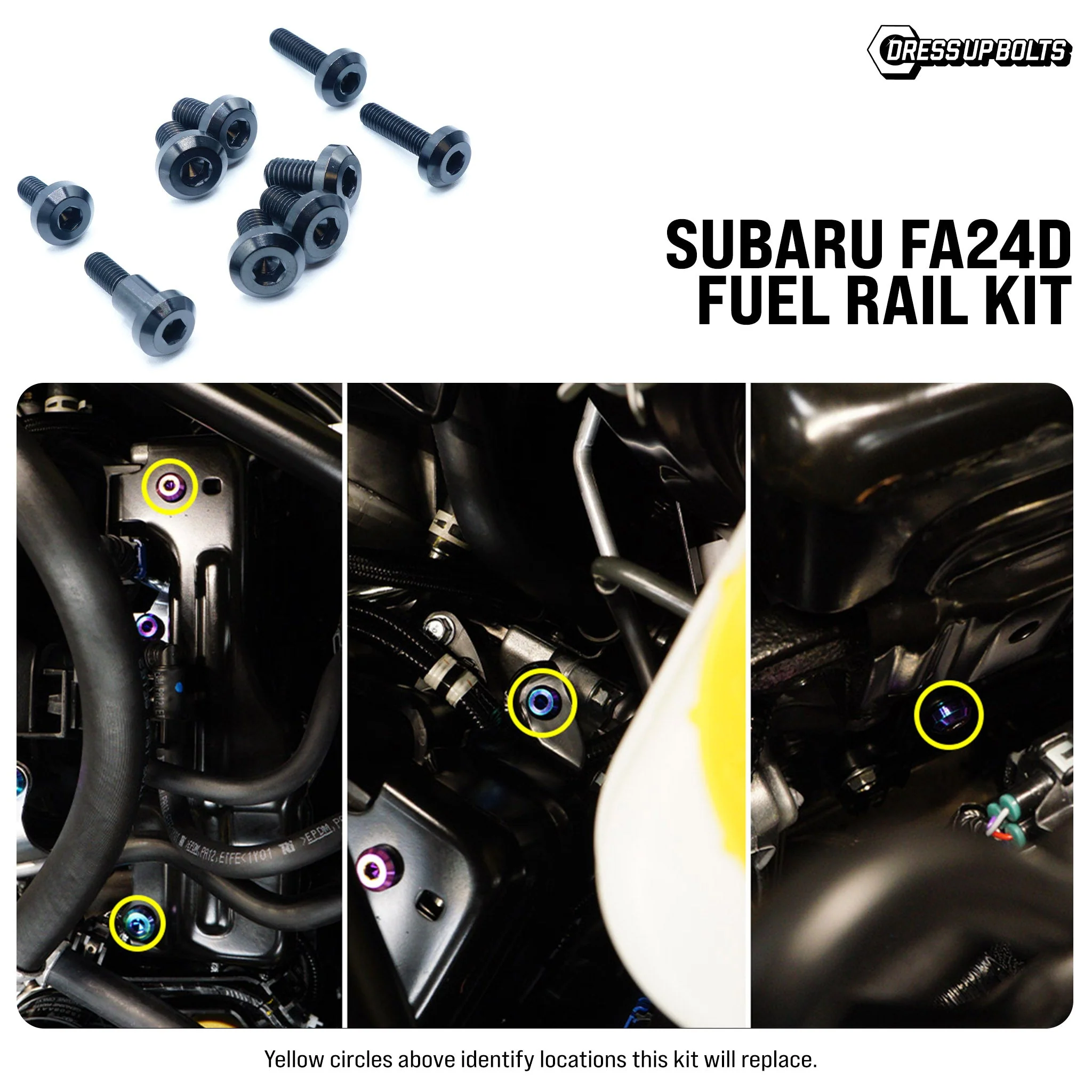 Titanium Hardware Fuel Rail Cover Kit - Subaru FA24D Engine - Image 2