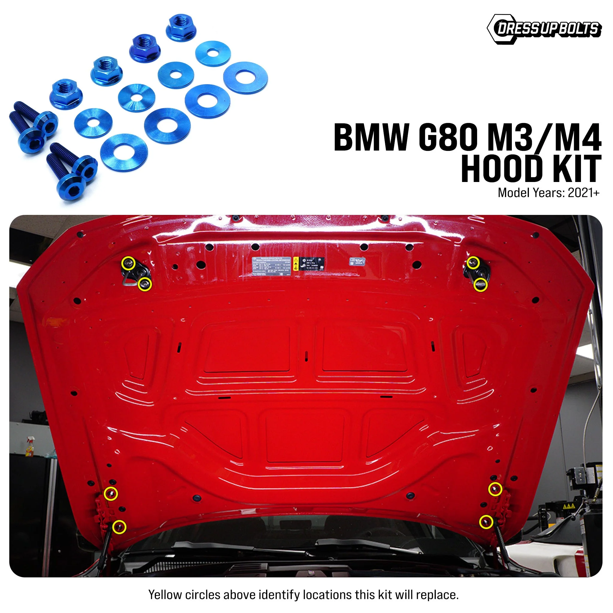Titanium Hardware Hood Kit - BMW G80 M3/M4 (2021+) - Image 2