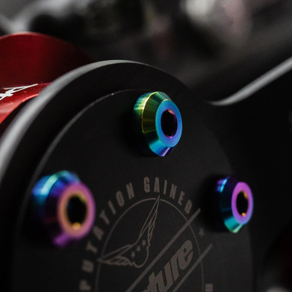 Titanium Hardware Steering Wheel Kit - Motor Head Design - Image 2