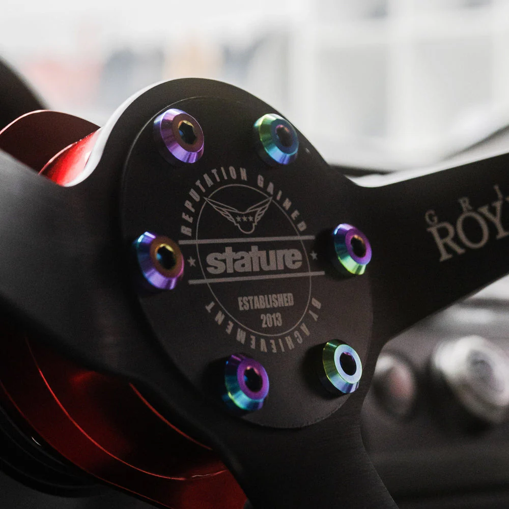 Titanium Hardware Steering Wheel Kit - Motor Head Design - Image 3