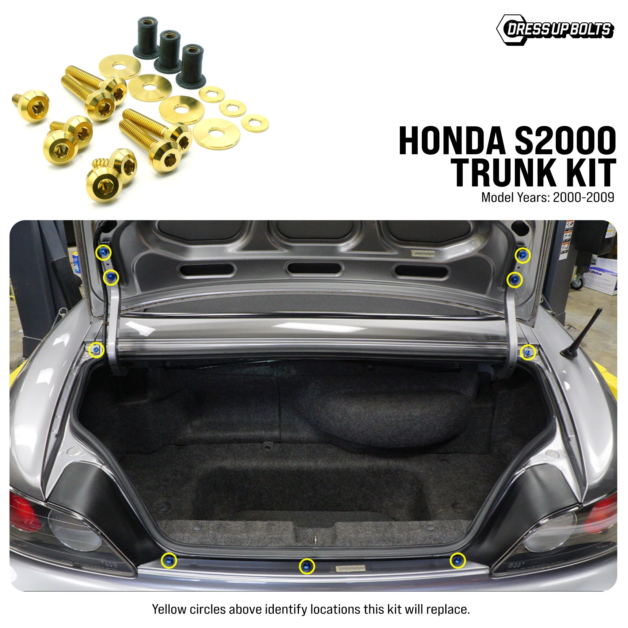 Titanium Hardware Trunk Kit - Honda S2000 (2000-2009) - Image 2
