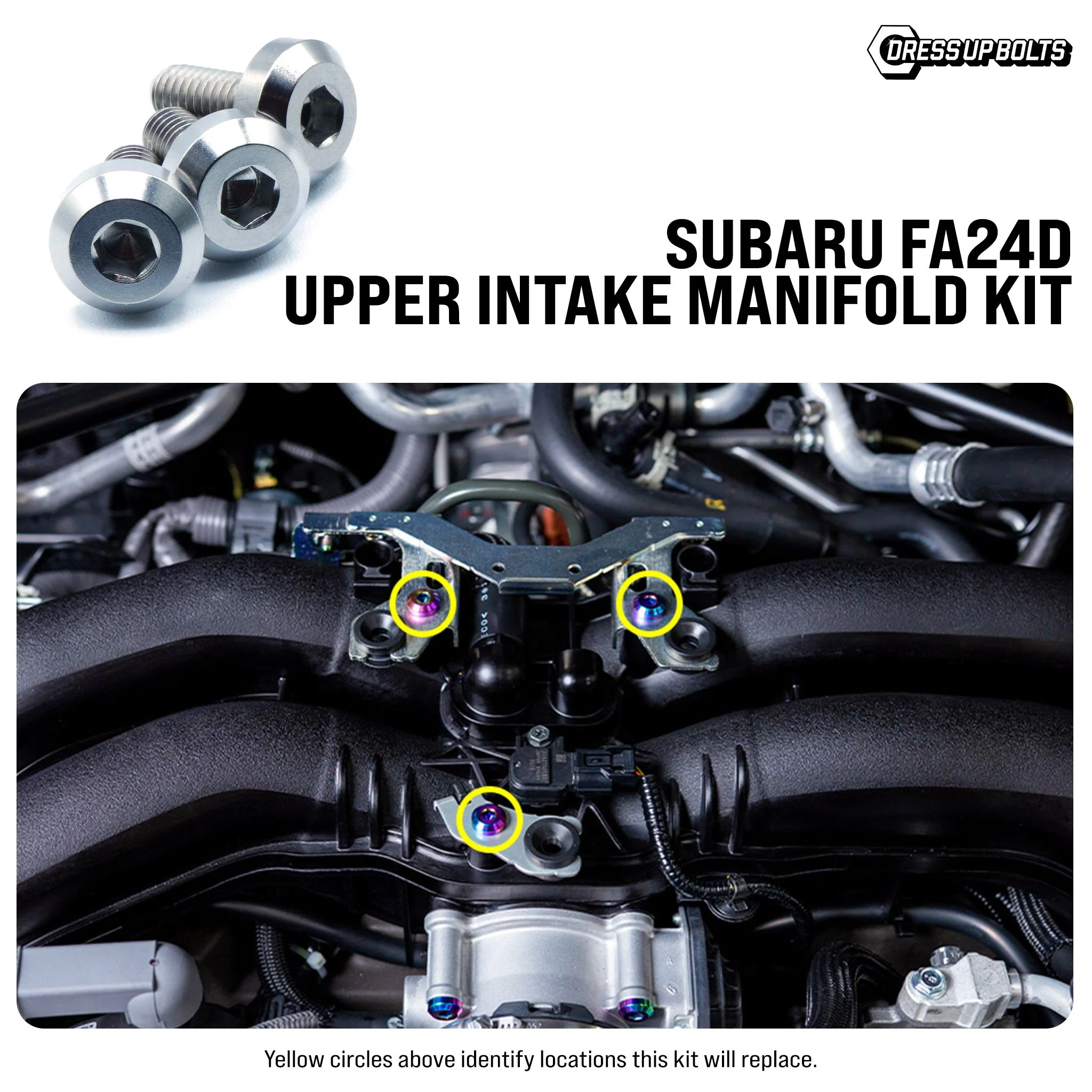 Titanium Hardware Upper Intake Manifold Kit - Subaru FA24D Engine - Image 2