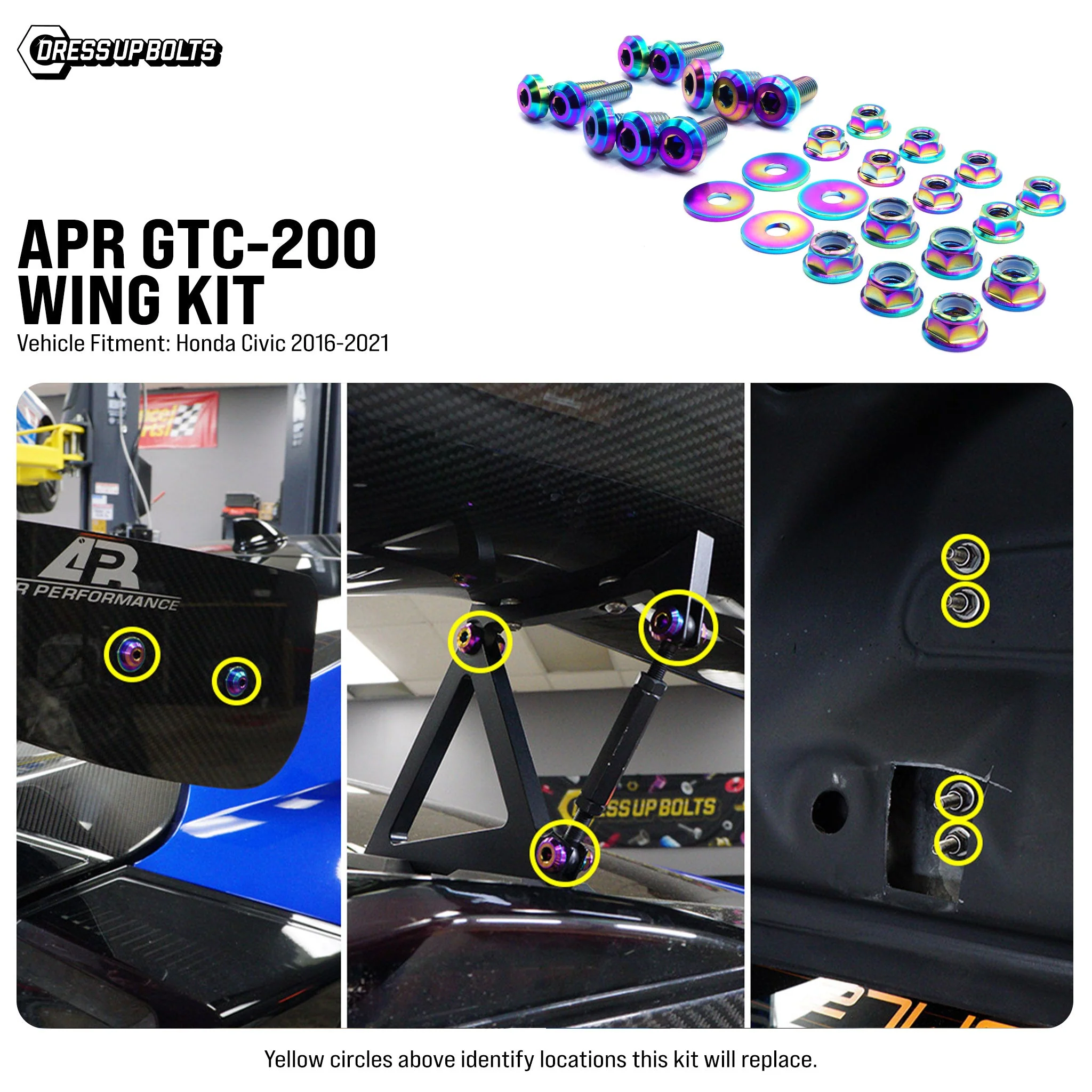 Titanium Hardware Wing Kit - APR GTC-200 (10th Gen Civic) - Image 2